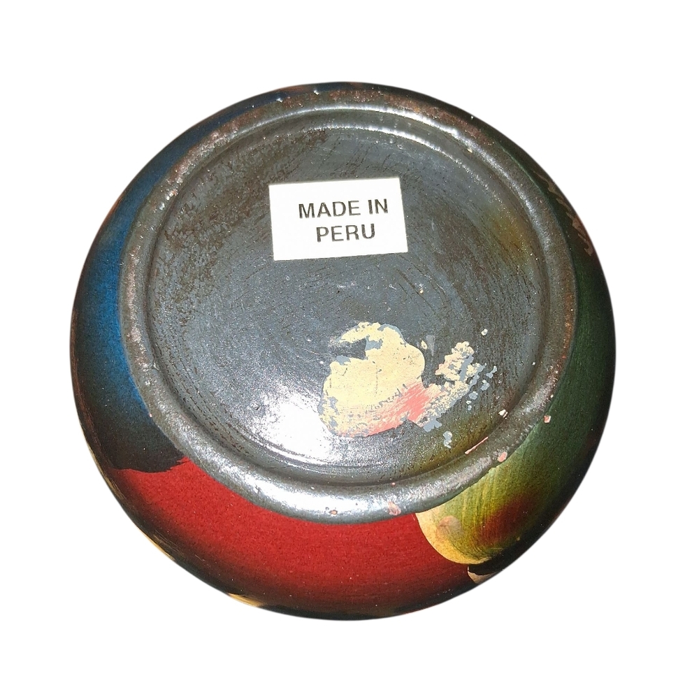 Handcrafted Multicolor Peruvian Vase - Picture 5 of 5